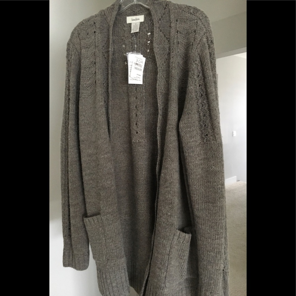 Neiman Marcus Wool Open Cardigan